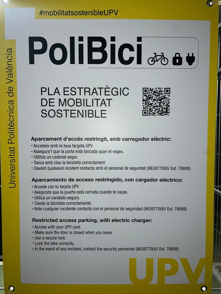 Cartell Polibici del Pla Estratègic de Mobilitat Sostenible amb les normes d'ús
