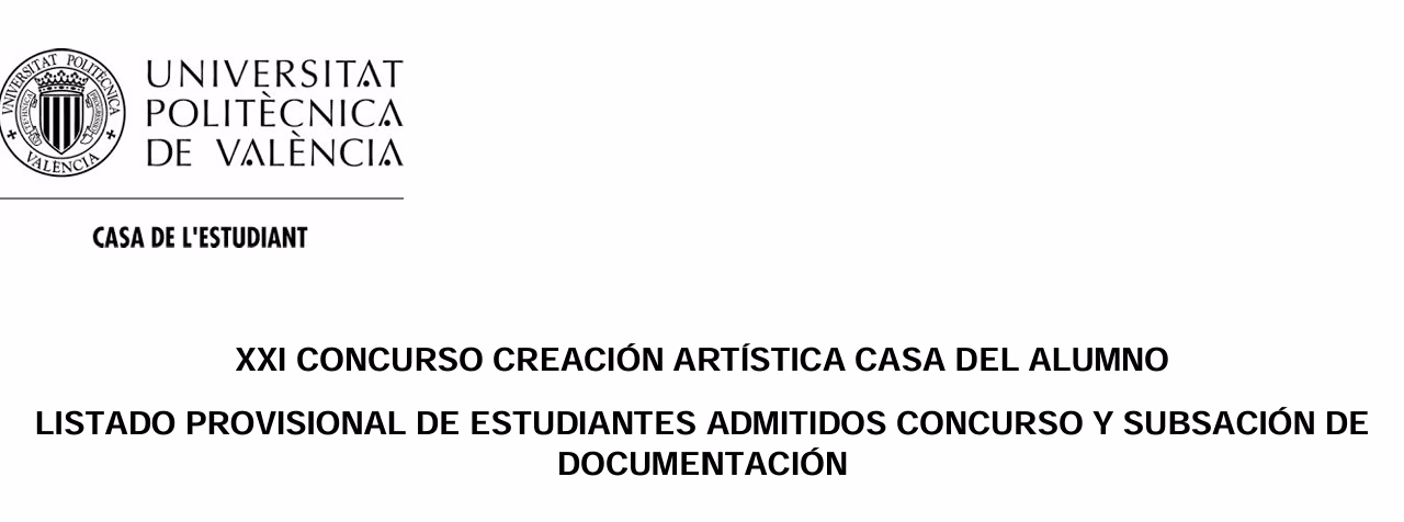 Encabezado Listado provisional estudiantes